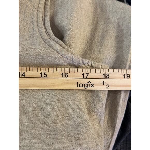 Vintage Bice by Sag Harbor Small Linen Rayon Beaded Beige Nude Maxi Tank Dress - Picture 6 of 8